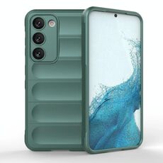 Per Samsung Galaxy S23 5G Magic Shield TPU + Custodia per telefono in flanella (verde scuro)