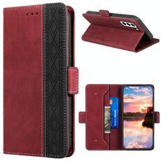 Per Samsung Galaxy S23 + 5G Custodia per telefono in pelle RFID magnetica laterale con cuciture (rosso)