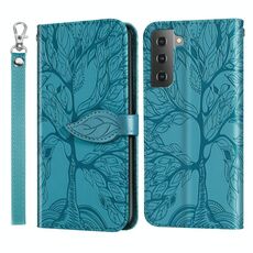 Per Samsung Galaxy S23 + 5G Life Tree Goffratura Custodia in pelle per telefono (blu)