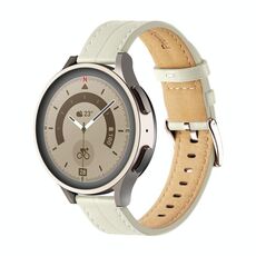Cinturino per orologio in pelle scanalata insolita da 20 mm (bianco sporco)