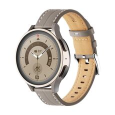 Cinturino per orologio in pelle scanalata insolita da 20 mm (grigio)