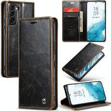 Custodia in pelle per Samsung Galaxy S22 5G CaseMe 003 Crazy Horse Texture (caffè)