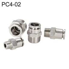 PC4-02 LAIZE Connettore rapido pneumatico dritto con filettatura maschio in rame nichelato