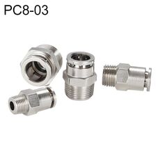PC8-03 LAIZE Connettore rapido pneumatico dritto con filettatura maschio in rame nichelato