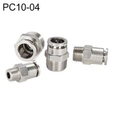 PC10-04 LAIZE Raccordo rapido pneumatico diritto con filettatura maschio in rame nichelato