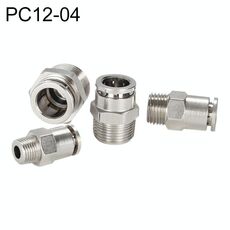 PC12-04 LAIZE Connettore rapido pneumatico dritto con filettatura maschio in rame nichelato