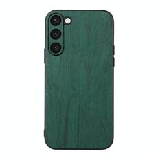 Per Samsung Galaxy S23 + 5G Custodia per telefono in PU con struttura in legno (verde)