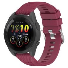 Per Garmin Forerunner 265S cinturino in silicone tinta unita da 18 mm (vino rosso)