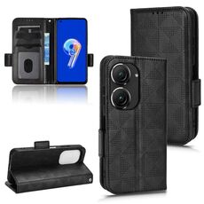 Per Asus Zenfone 9 Custodia in pelle a triangolo simmetrico (nero)