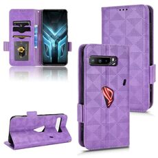 Per Asus ROG Phone 3 Strix / 3 ZS661KL Custodia in pelle a triangolo simmetrico (viola)