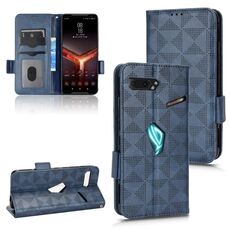 Per Asus ROG Phone II Custodia in pelle a triangolo simmetrico (blu)