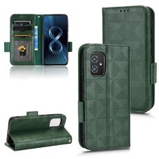 Per Asus Zenfone 8 ZS590KS Custodia in pelle a triangolo simmetrico (verde)