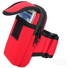Borsa da braccio in neoprene S210 Borsa per cellulare per sport all'aria aperta Portamonete (rosso)