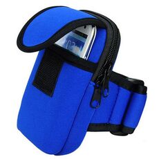 Borsa da braccio in neoprene S210 Borsa per cellulare per sport all'aria aperta Portamonete (blu navy)