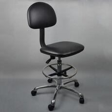 Sedia antistatica sollevabile regolabile con schienale in pelle PU con poggiapiedi, specifiche: ruota mobile 620-820 mm