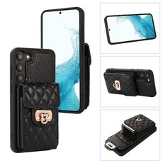 Custodia per telefono in pelle con slot per schede Samsung Galaxy S23 + 5G (nero)