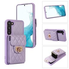 Custodia per telefono in pelle con slot per schede Samsung Galaxy S23 + 5G (viola)