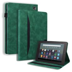 Per Amazon Kindle Fire 7 2022 Custodia per tablet in pelle antiurto orizzontale con funzione di riattivazione (verde)