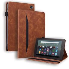 Per Amazon Kindle Fire 7 2022 Custodia per tablet in pelle antiurto orizzontale con funzione di riattivazione (marrone)