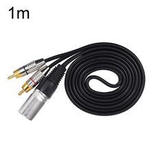 Cavo audio stereo da XLR maschio a 2RCA maschio, lunghezza:, lunghezza: 1 m