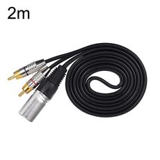Cavo audio stereo da XLR maschio a 2RCA maschio, lunghezza: 2 m