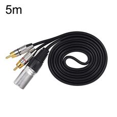 Cavo audio stereo da XLR maschio a 2RCA maschio, lunghezza:, lunghezza: 5 m