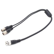 SZ015 BNC maschio a 2 cavi di comunicazione femmina Cavo video coassiale VCR, lunghezza cavo: 0,42 m (nero)