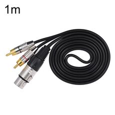 Cavo audio stereo da XLR femmina a 2RCA maschio, lunghezza: 1 m