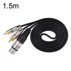 Cavo audio stereo da XLR femmina a 2RCA maschio, lunghezza: 1,5 m