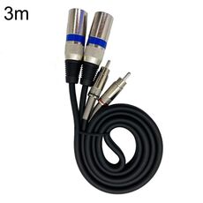 2RCA maschio 2XLR Caron maschio altoparlante cavo di bilanciamento audio, lunghezza: 3 m