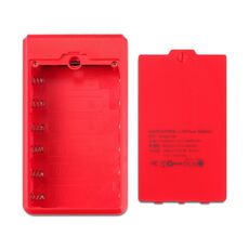 Q6 Custodia per caricabatterie per batteria 18650 rimovibile a 6 sezioni, stile: ordinario (rosso)