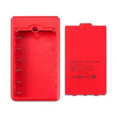 Q6 Custodia per caricabatterie con scatola batteria 18650 rimovibile a 6 sezioni, stile: flash/ricarica rapida (rosso)