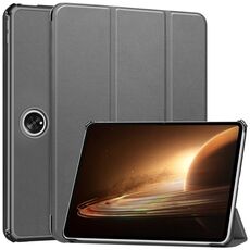 Per OPPO Pad 2 11,6 pollici Custer Pure Color 3-Fold Holder Custodia per tablet in pelle intelligente (grigio)