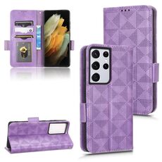Per Samsung Galaxy S21 Ultra 5G Custodia in pelle a triangolo simmetrico (viola)