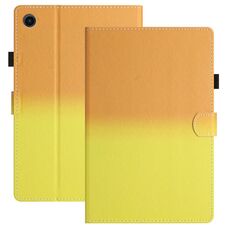 Custodia per tablet in pelle sfumata con cuciture per Samsung Galaxy Tab A 10.1 2019 T510 / T515 (giallo arancione)