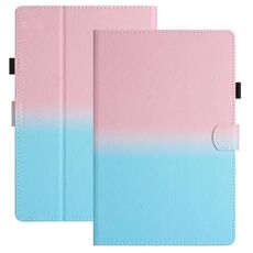 Custodia per tablet in pelle sfumata con cuciture universali da 10 pollici (rosa blu)