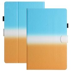 Custodia per tablet in pelle sfumata con cuciture universali da 7 pollici (blu arancione)