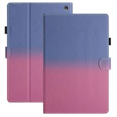 Per Amazon Kindle Fire HD10 / HD10 Plus 2021 Custodia per tablet in pelle sfumata con cuciture (rosa blu)