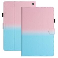 Per Amazon Kindle Fire HD10 / HD10 Plus 2021 Custodia per tablet in pelle sfumata con cuciture (rosa blu)