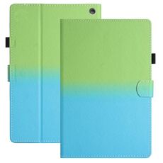 Per Amazon Kindle Fire HD10 / HD10 Plus 2021 Custodia per tablet in pelle sfumata con cuciture (verde blu)