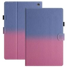 Per Amazon Kindle Fire 7 2022 Custodia per tablet in pelle sfumata con cuciture (rosa blu)