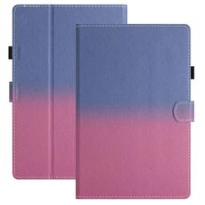Per Amazon Kindle Paperwhite 5 2021 Custodia per tablet in pelle sfumata con cuciture (rosa blu)