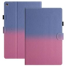 Per Amazon Kindle Fire HD8 2018/2017/2016 Custodia per tablet in pelle sfumata con cuciture (rosa blu)