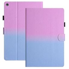 Per Amazon Kindle Fire HD8 2018/2017/2016 Custodia per tablet in pelle sfumata con cuciture (viola blu)