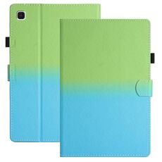 Custodia per tablet in pelle sfumata con cuciture per Samsung Galaxy Tab S6 Lite SM-P610 (verde blu)