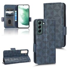 Per Samsung Galaxy S22 + 5G Custodia in pelle a triangolo simmetrico (blu)