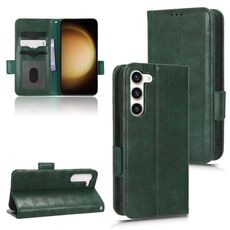 Per Samsung Galaxy S23 + 5G Custodia in pelle a triangolo simmetrico (verde)