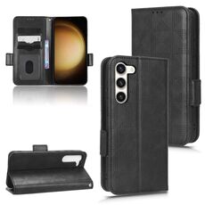 Per Samsung Galaxy S23 5G Custodia in pelle a triangolo simmetrico (nero)