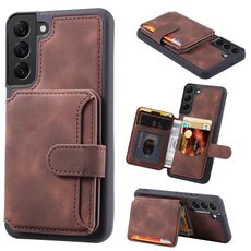 Per Samsung Galaxy S22 + 5G Skin Feel Dream Spazzola antifurto Custodia per cellulare portatile antiurto (caffè)