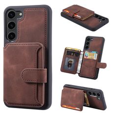 Per Samsung Galaxy S23+ 5G Skin Feel Dream Spazzola antifurto Custodia per cellulare portatile antiurto (caffè)
